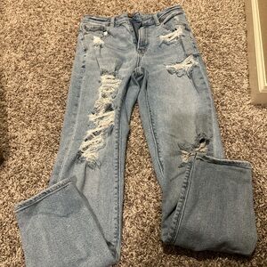 American Eagle Outfitters Light Blue Distressed Boyfriend Jeans